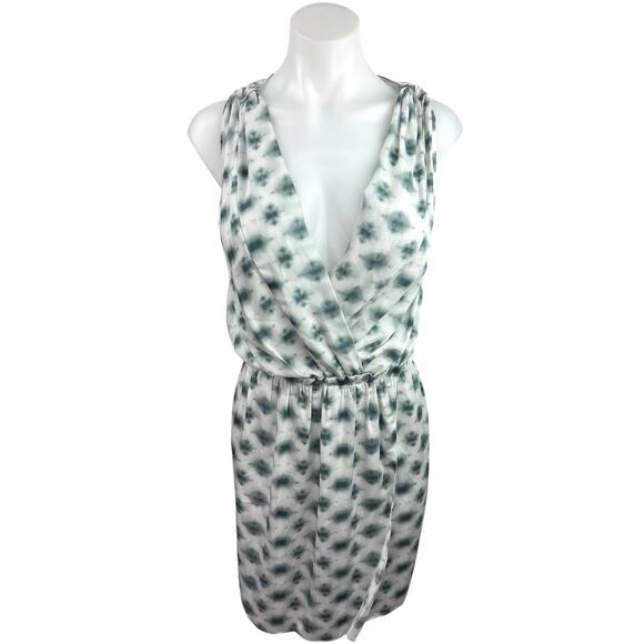 Rachel Roy Supernova Sleeveless Surplice V-Neck Ruched Mini Wrap Dress Size L - Picture 1 of 5